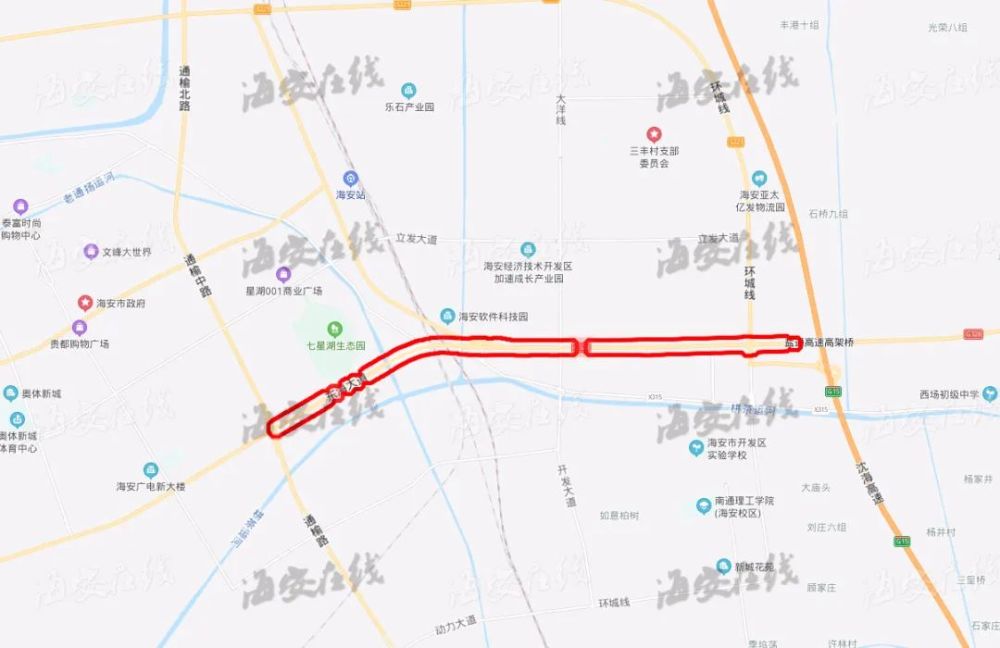 328国道海安段(通榆路-g15)快速通道建设工程,总投资额约55000万元,全