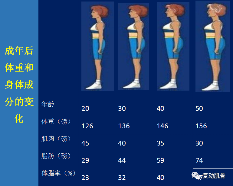 肌肉含量也随之减少.