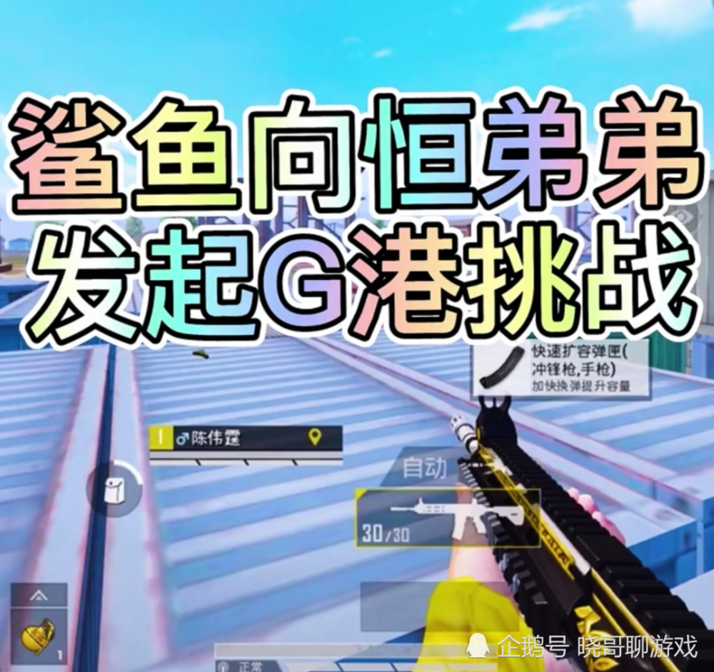 和平精英:鲨鱼向恒弟弟发出g港挑战,看到对方操作后,粉丝替他捏了一把