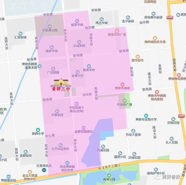 图解黄骅市中小学招生学区划分为孩子上学购房者可参考