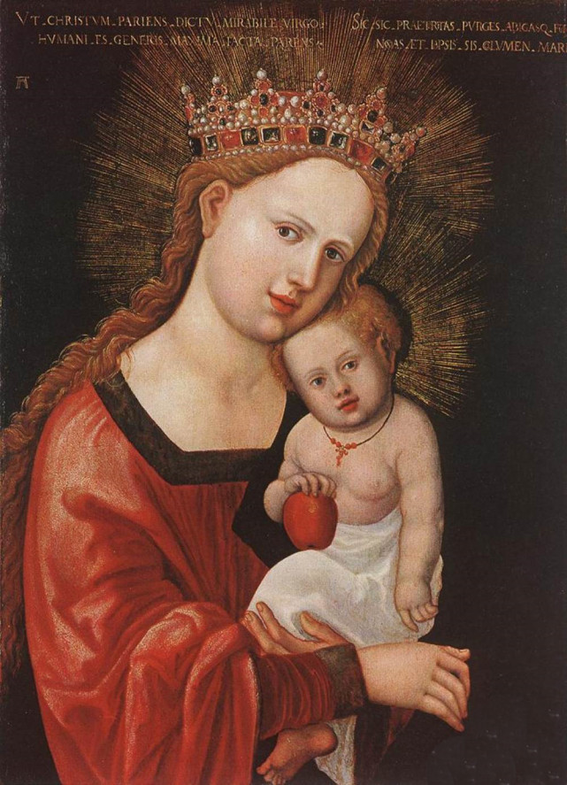 阿尔特多费尔《圣母玛丽亚》板上油画 (1520—1525)49.4 x 35.5 cm