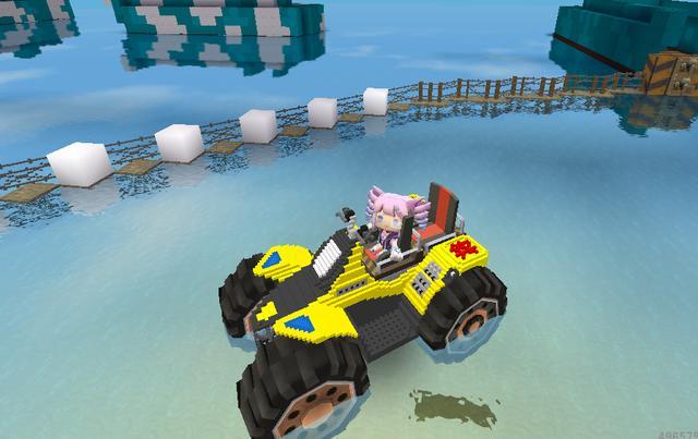 迷你世界:大神造出两栖赛车,水上也能随意驾驶,时速达到200码