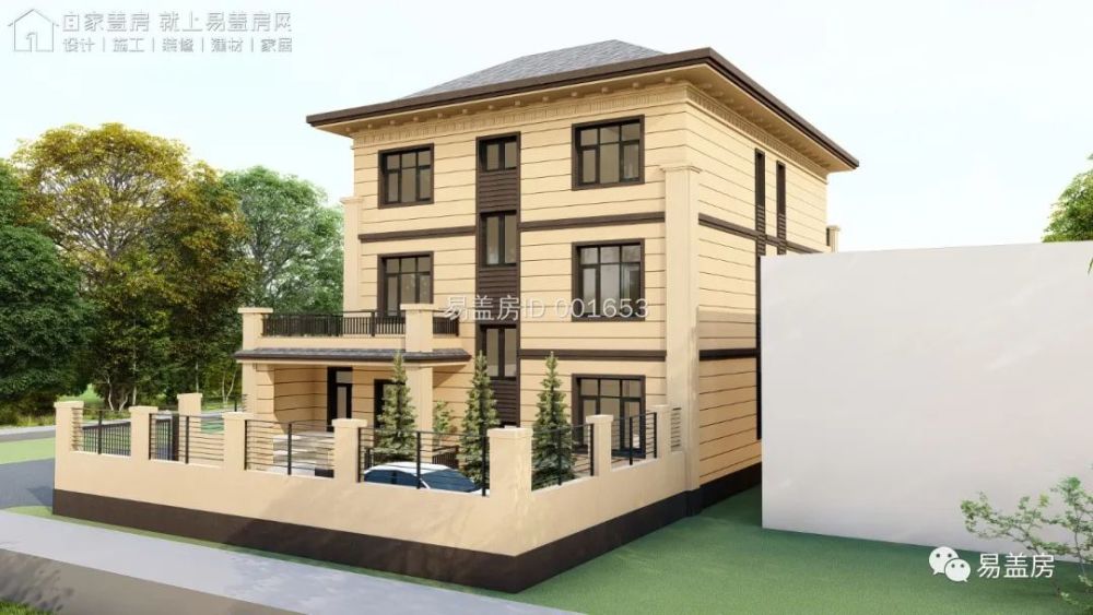 6m×15.9m,湖南永州带双庭院通透型新中式别墅
