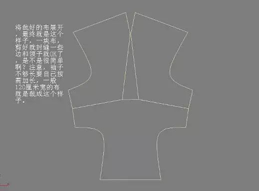 只是注意袖子腋下的地方可能要加宽一点),然后剪好,上面左边那块布把