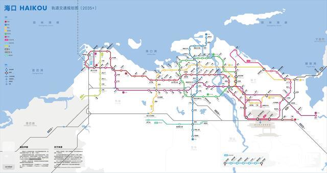 海南省 已达轻轨申报条件 海口市市规划了3条地铁路线 2号线:从新埠