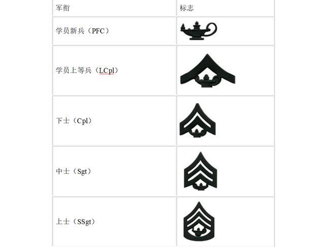 海军陆战队jrotc 学员士兵军衔.