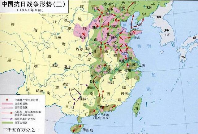 1945年初国军各大战区兵力分布胡宗南部规模最庞大