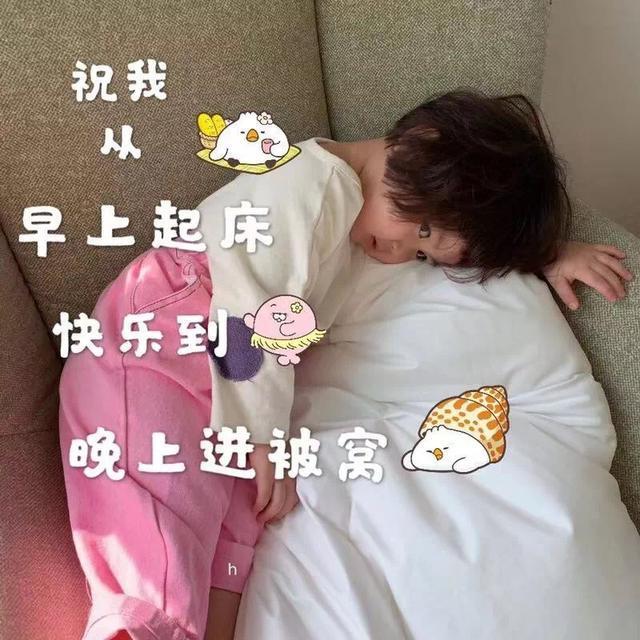 罗熙表情包:祝我从早上起床快乐到晚上进被窝!