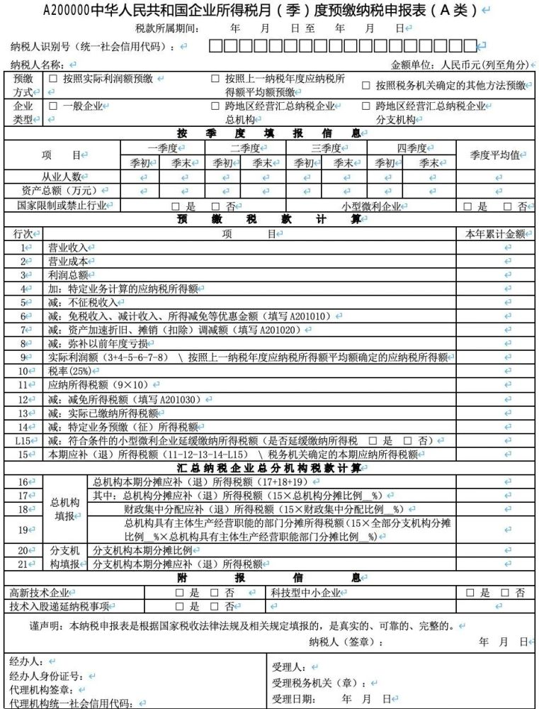 企业纳税申报表改了!