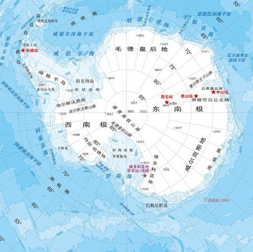 南极洲地图.资料图片