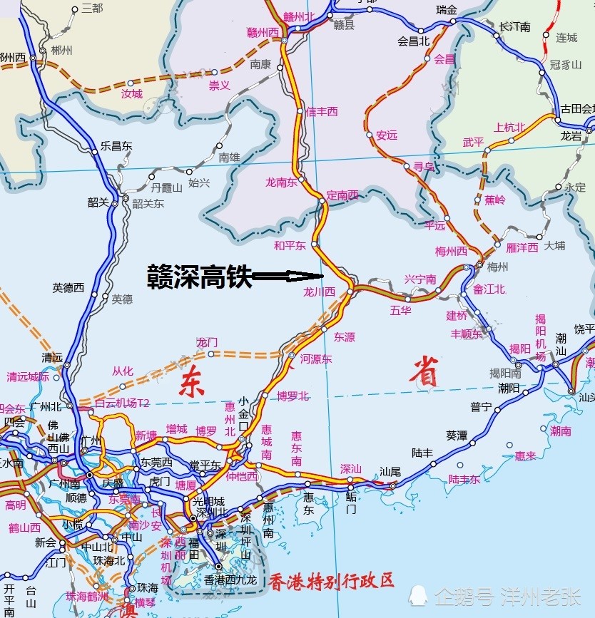 赣深高铁线路走向