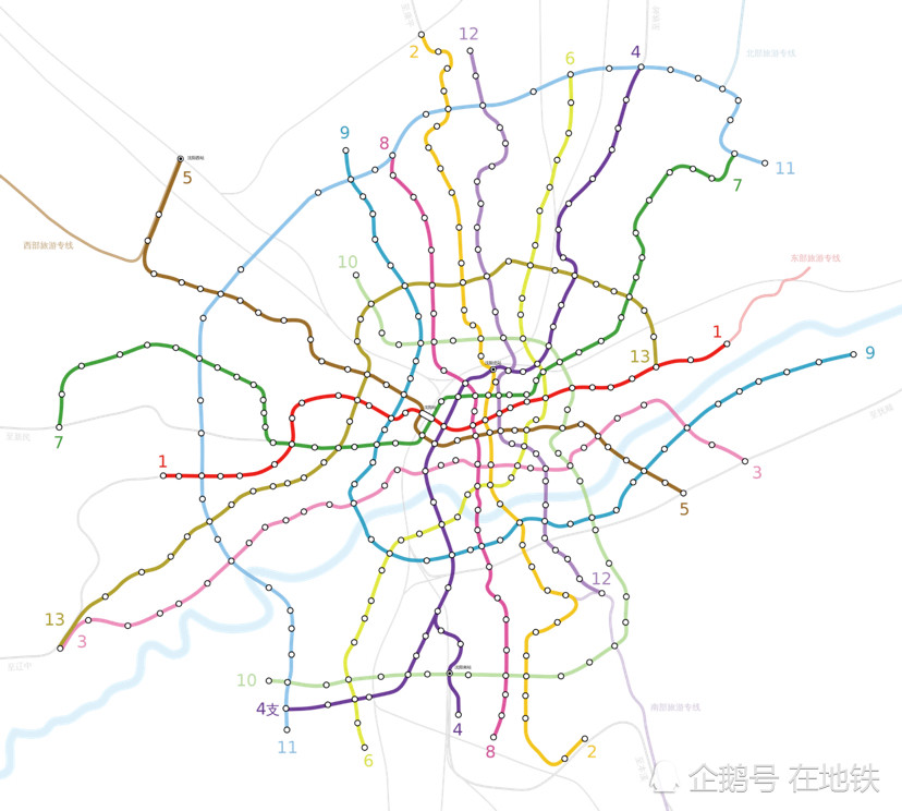 沈阳地铁运营中的线路