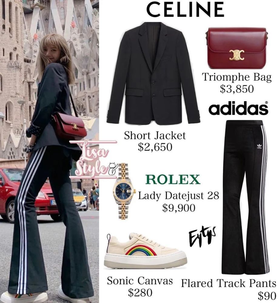 celine真的很懂lisa适合的风格类型,送出的衣服都很符合她的形象hedi