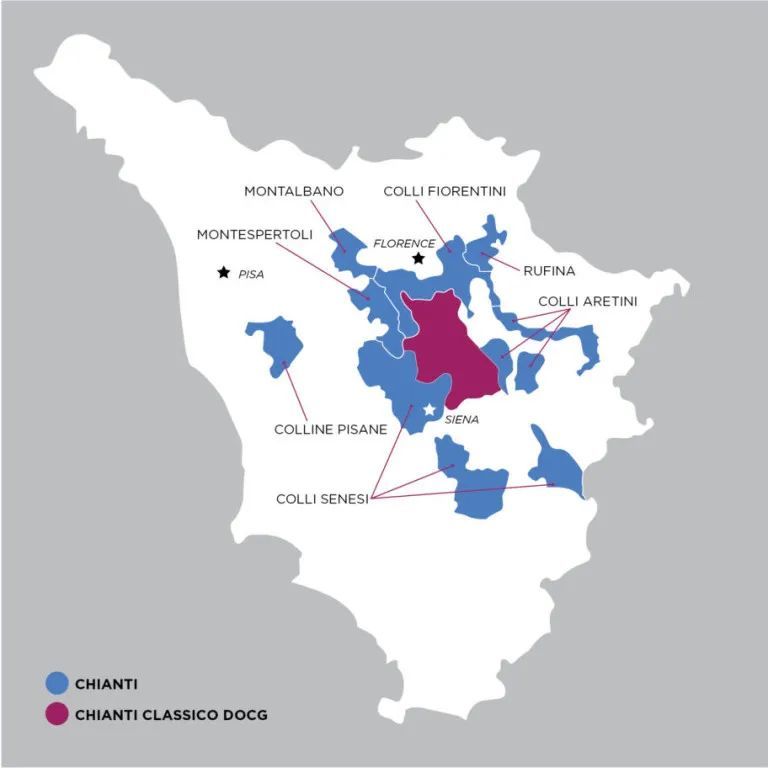经典基安蒂 docg 产区地图