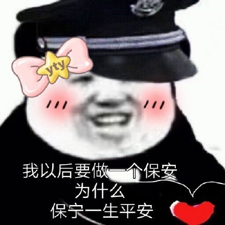 表情包:对不起 其实我是一名保安保宁一生平安