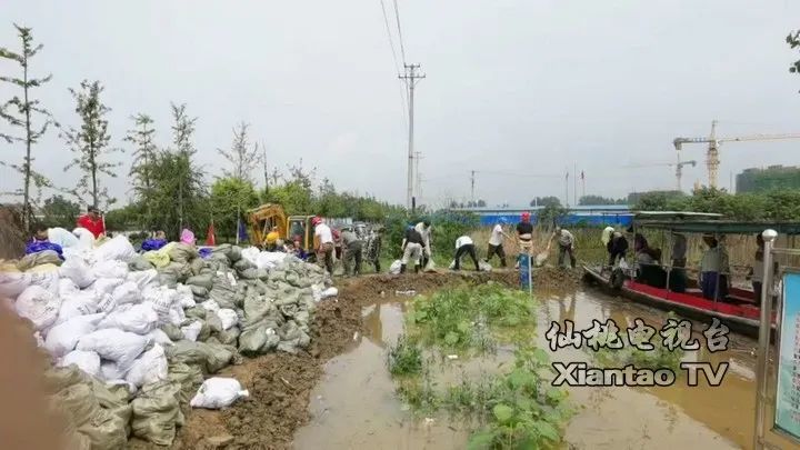 仙桃友谊河,汉南河水位猛涨