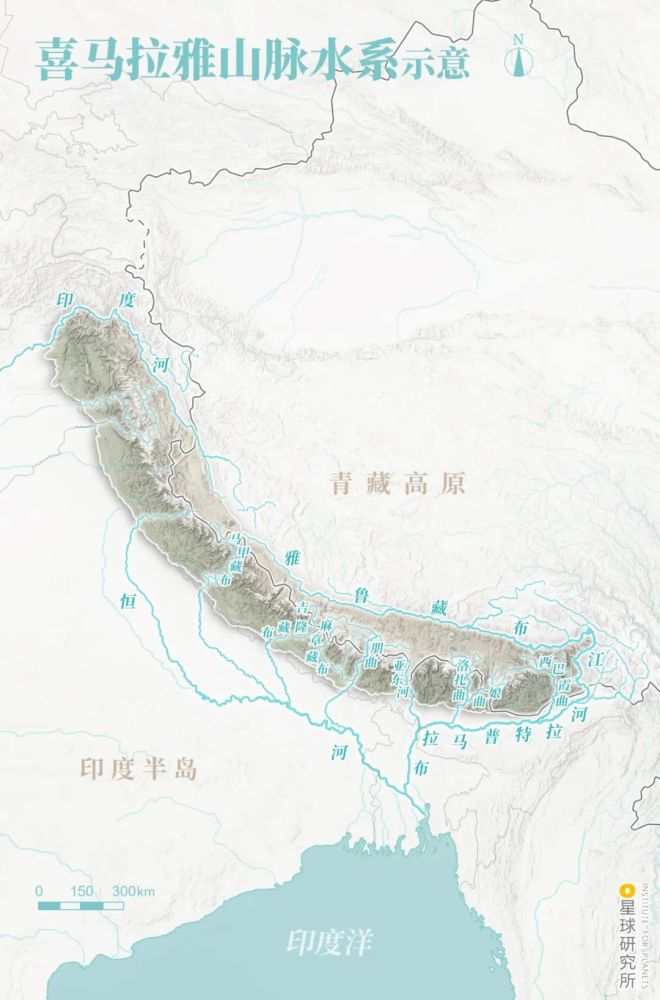 山与喀喇昆仑山的印度河(印度河,其上源头为森格藏布,也称狮泉河;图片