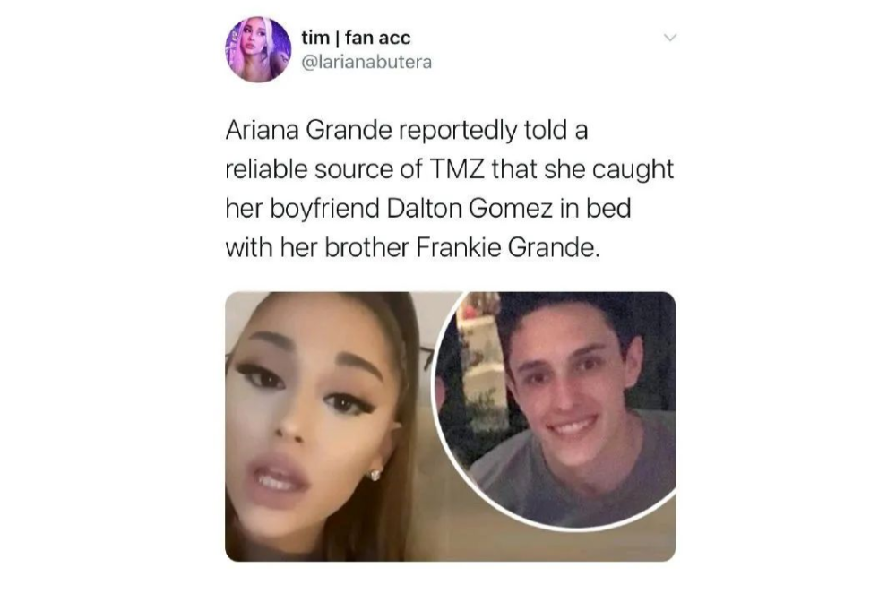 而且还写得好像很真实,说是tmz报道,还说男友dalton gomez是双性恋
