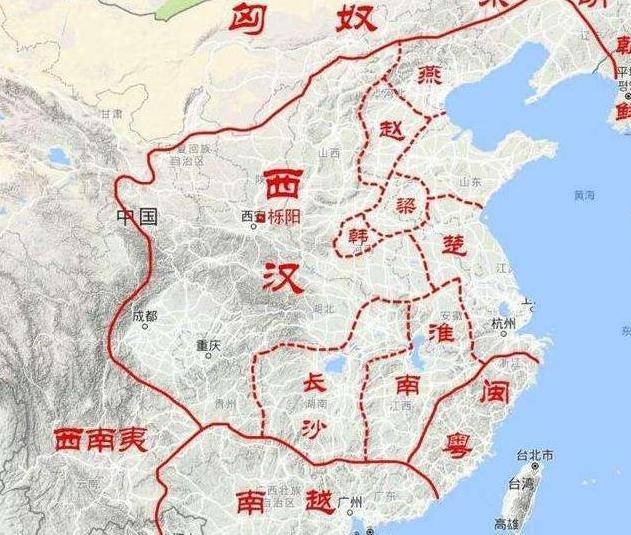 西汉异姓王势力范围