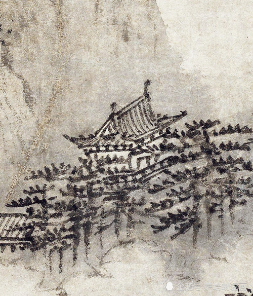 画中有诗意,水墨绘佳境,谢时臣山水画《溪山雨意》