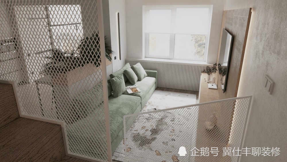 66㎡复式小宅，设计很紧凑，配色很漂亮