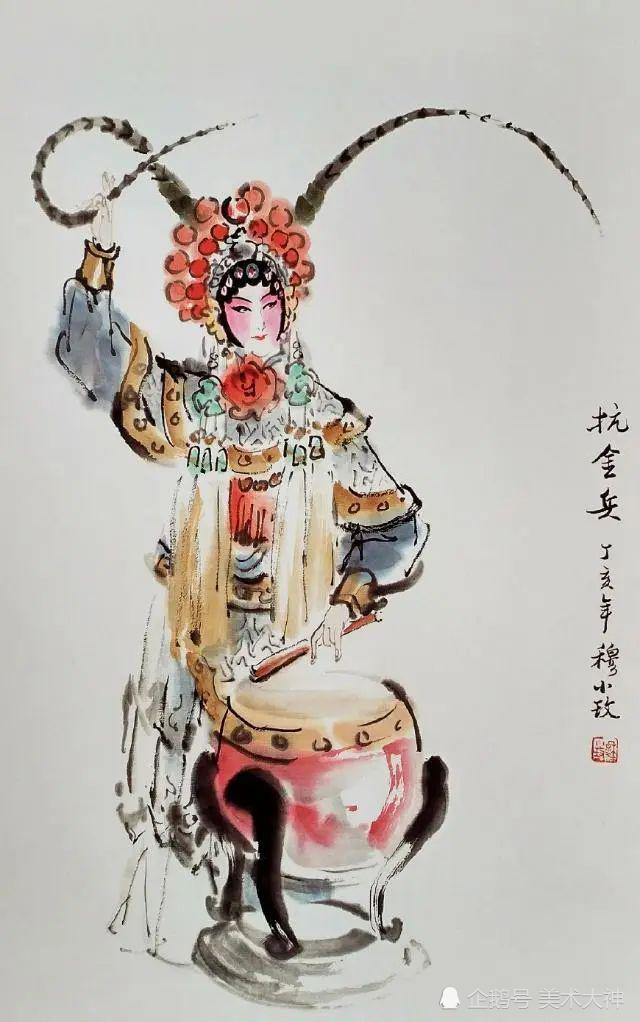 失聪女画家潜心学画20年,笔下的水墨旦角儿,一行一止,皆意态风流