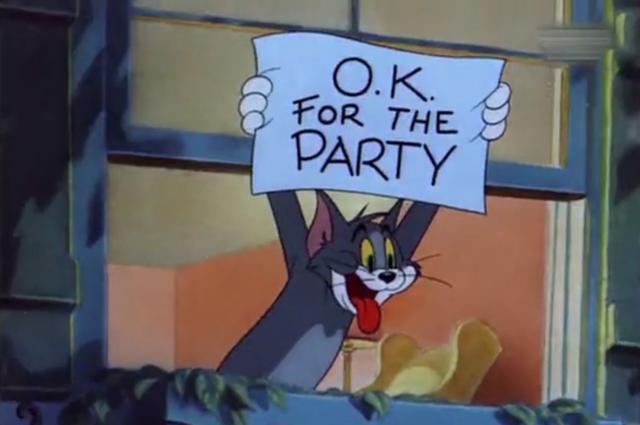 猫和老鼠:汤姆叫自己的朋友到家开派对,又给吃又给玩