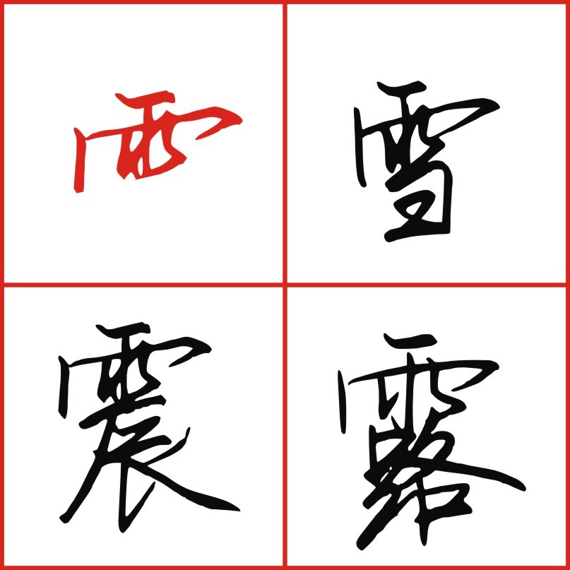 雨字头的字,这样写更好看,掌握这个方法人人都能写的好