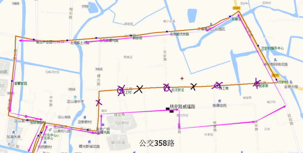 钱晟路(双马路—新乐路) 道路施工, 公交255,356路,358路 临时调整