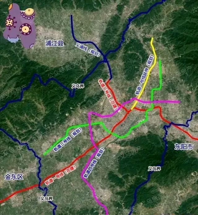 一号线,二号线明年底将投入试运营,义乌市轨道交通线网及用地控制规划