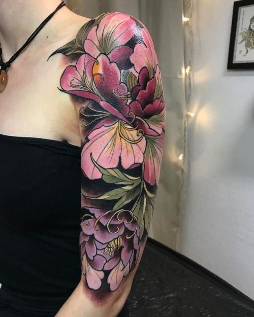 女生花臂纹身图案