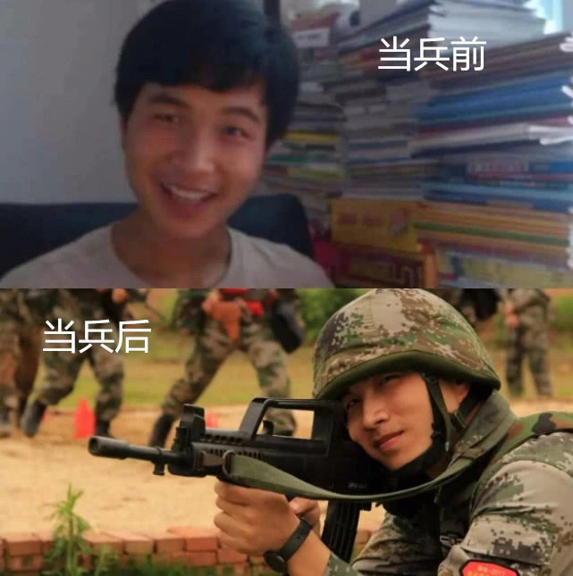 男孩当兵前vs当兵后,看到对比图,女孩:我想"恋爱"了!