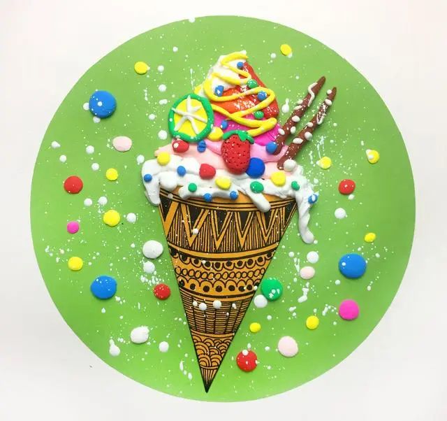 创意美术课分享《美味的冰淇淋》