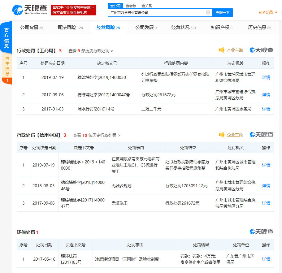万科尚城精装房漏成水帘洞，建设公司去年因无证施工等被处罚