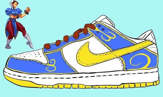 超级马里奥和街头霸王与aj和nike联名这位插画师的脑洞真不错