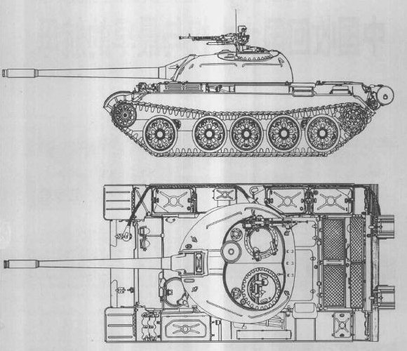 59式坦克线形图