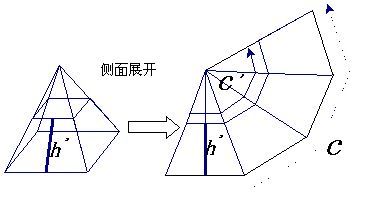 (二)直棱柱,正棱锥,正棱台的侧面积 把侧面沿一条侧棱展开在一个平面