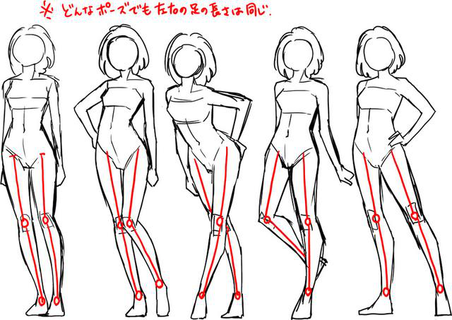 如何画女生的腿?如何把握人体平衡点?超详细教程来啦