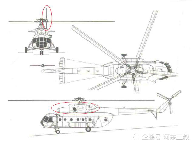 米-17直升机三视图