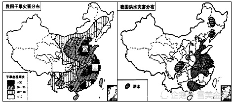 以我国为例,我国干旱区和洪涝区是有部分重合的.