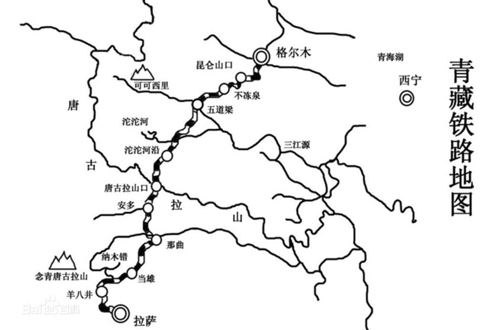 青藏铁路,简称青藏线,是一条连接青海省西宁市至西藏自治区拉萨市的国