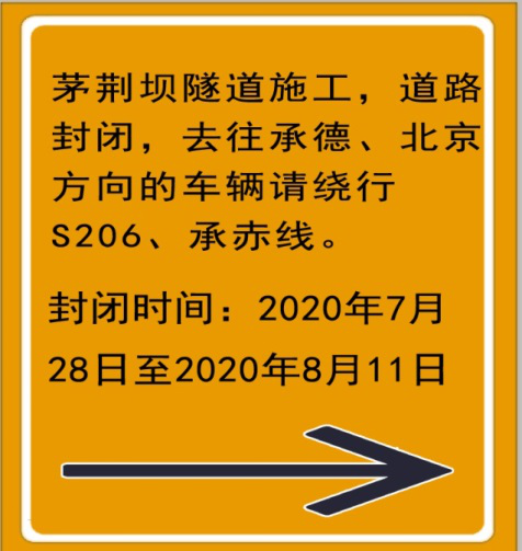 温馨提示:道路施工封闭期间,请过往车辆提前规划绕行路线,注意各收费