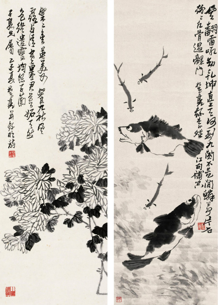 来楚生花鸟画:其画清新朴茂,笔墨简练,格调隽逸