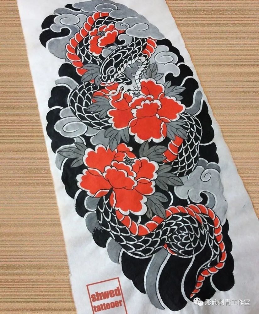 《老传统》——蛇/纹身刺青手稿