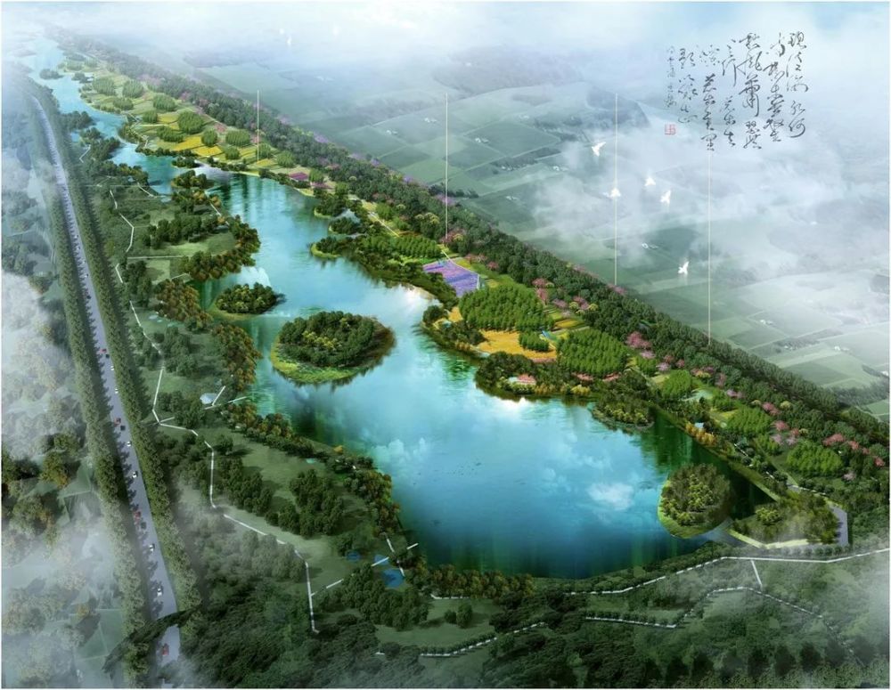 玉带湖公园位于齐河黄河国际生态城境内,北接北展堤,东临齐河动植物