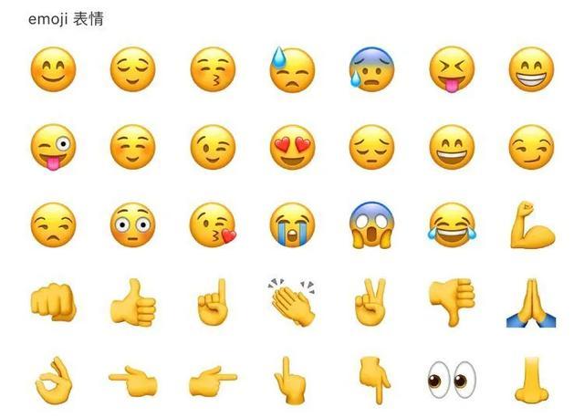 而微信那边,emoji 表情几乎没有,除了图中这   个跟 emoji 沾点边.