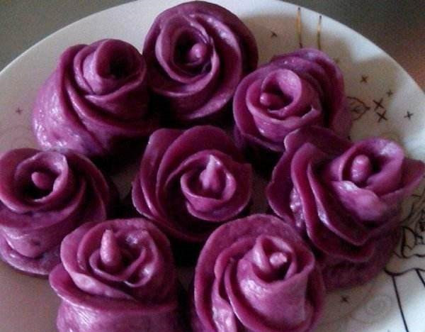 紫薯玫瑰花馒头的做法配方给多少钱都不换三分钟就能学会