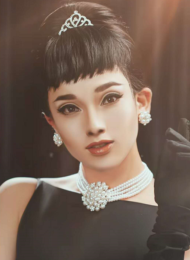 小伙子仿妆奥黛丽赫本，开始：别是忽悠人，看到最后：这么大神吗？