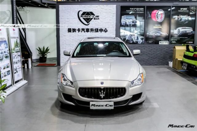 玛莎拉蒂quattroporte总裁改装gts前杠,新款大灯