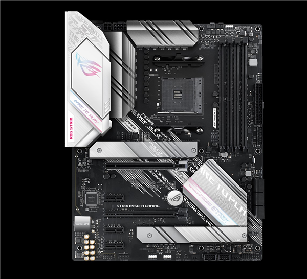 rog发布strix b550-a gaming吹雪主板:银白战甲,颜值爆表